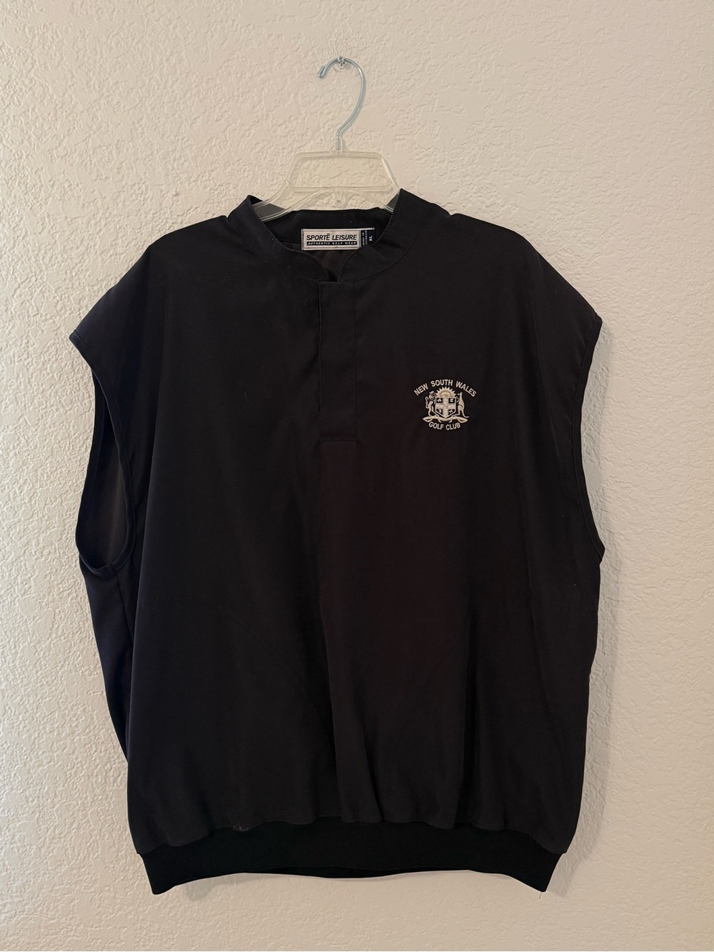 Sporte Leisure Mens XL Golf Vest New South Wales Golf Club Black Pullover